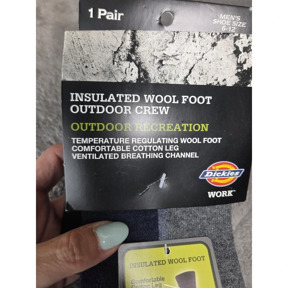 Dickies Insulated Wool Foot Outdoor Crew Work‎ Socks Men's Size 6-12